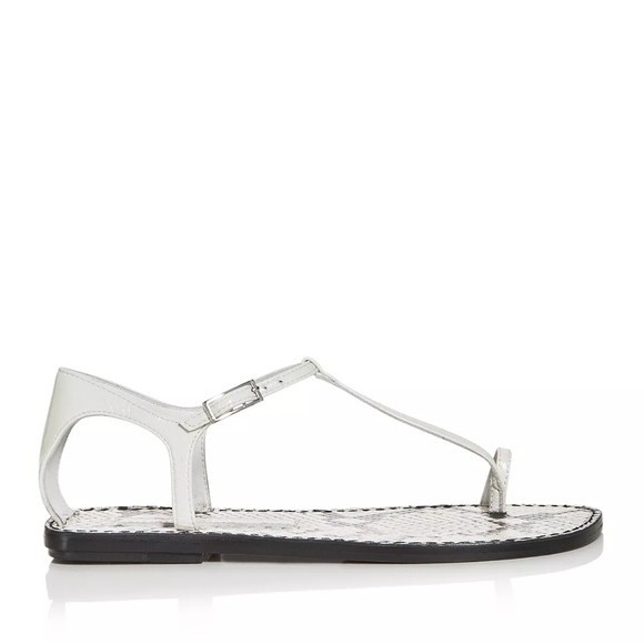 NEW Sigerson Morrison White Snake Print Nelson Flat Sandal 39 - Picture 2 of 5